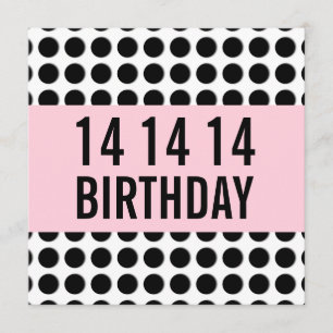 14th Birthday Party Template Polka Dots A14A