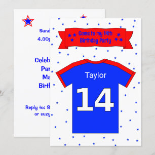 14th birthday personalised party invitation