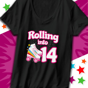 14th Birthday Roller Skating 14 Years Old Skate T-Shirt