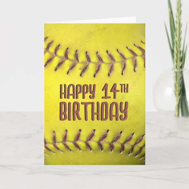 14th Birthday Softball Card (Front)