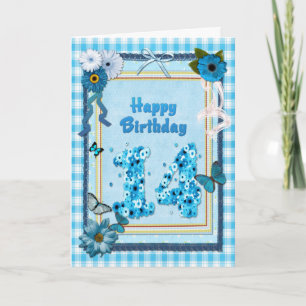 14th Birthday with a scrapbook effect Card