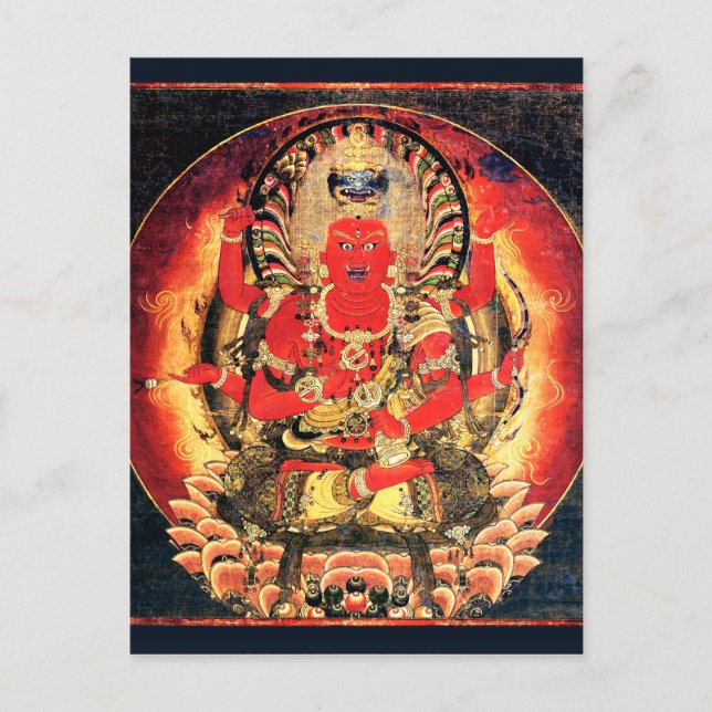 14th century Buddhist Aizen Myoo Painting Postcard (Front)