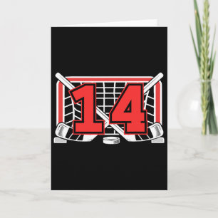 14th Ice Hockey Birthday 14 Year Old Ice Hockey Pl Card