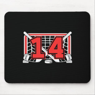 14th Ice Hockey Birthday 14 Year Old Ice Hockey Pl Mouse Mat
