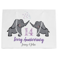 14th ivory wedding anniversary cute elephant