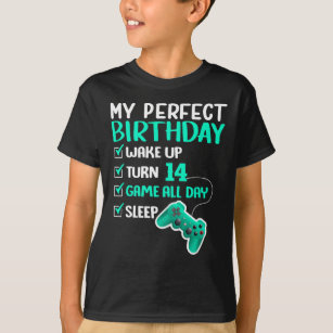 14th Perfect Birthday Gaming 14 Years Old Gamer T-Shirt