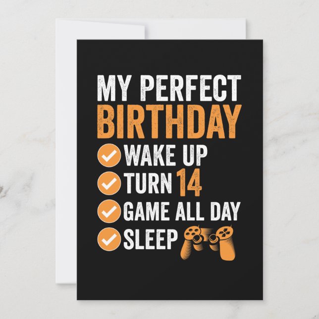 14th Turn 14 My Perfect Birthday Gaming Invitation (Front)