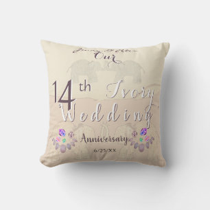 14th Wedding Anniversary Cushion