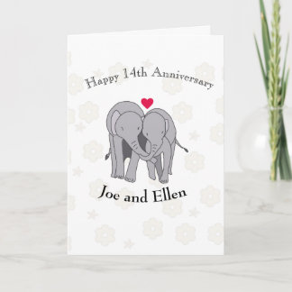 14th Wedding Anniversary, Ivory Anniversary   Card