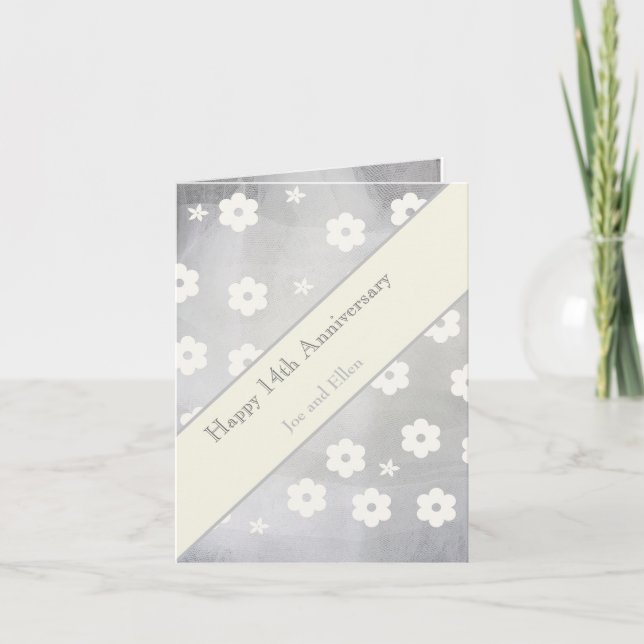14th Wedding Anniversary, Ivory Anniversary Card (Front)