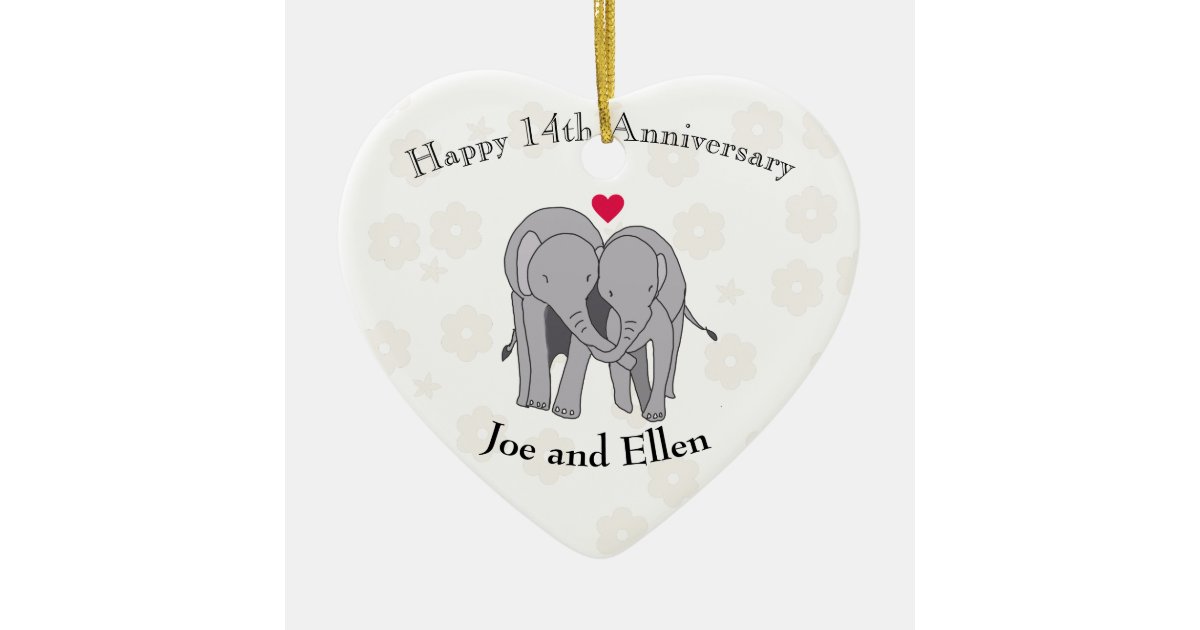 14th Wedding Anniversary Ivory Anniversary Christmas Ornament Zazzle