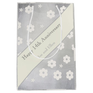 14th Wedding Anniversary, Ivory Anniversary Medium Gift Bag