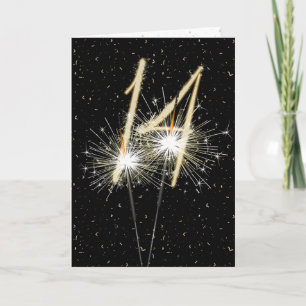 14th wedding anniversary sparklers card