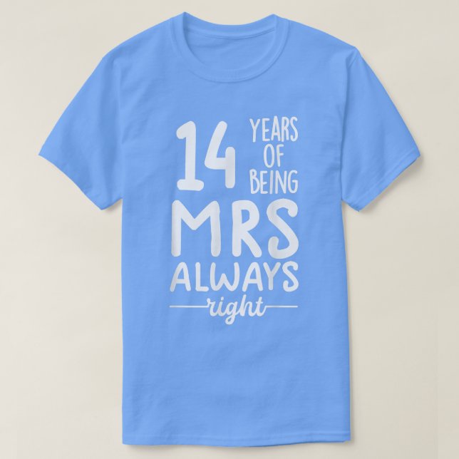 14th wedding anniversary  tee matching couples 14  (Design Front)