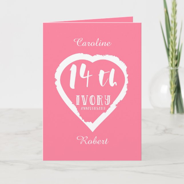 14th Wedding anniversary traditional ivory Card (Front)