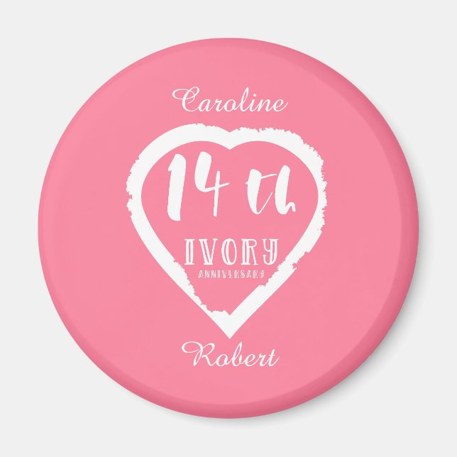 14th Wedding anniversary traditional ivory Magnet (Front)