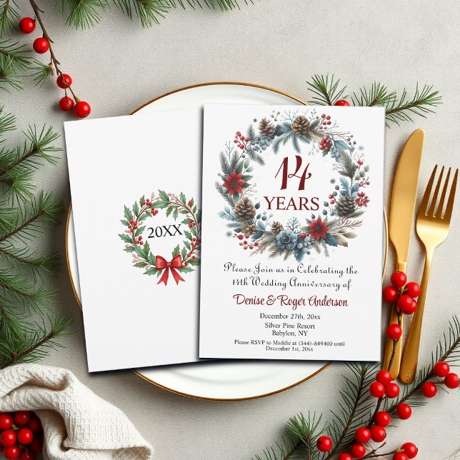 14th Wedding Anniversary Winter Invitation (Creator Uploaded)
