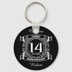 14TH wedding IVORY anniversary Key Ring