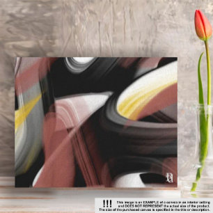 14x11" Trend Abstract Art Black White Powdery Canvas Print