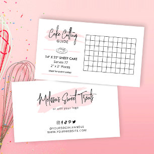 14x22" Sheet Cake Serving Guide 2x2 Portions Enclosure Card