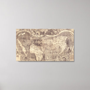 1507 Martin Waldseemuller World Map Canvas Print