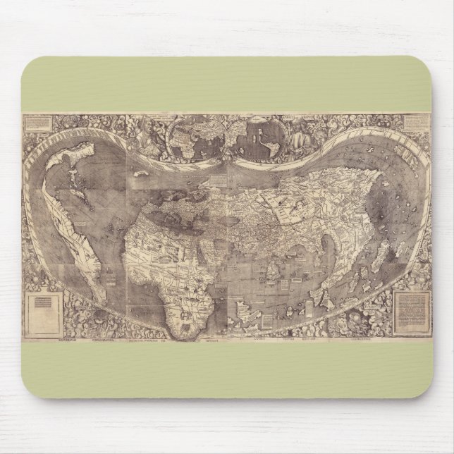 1507 Martin Waldseemuller World Map Mouse Mat (Front)