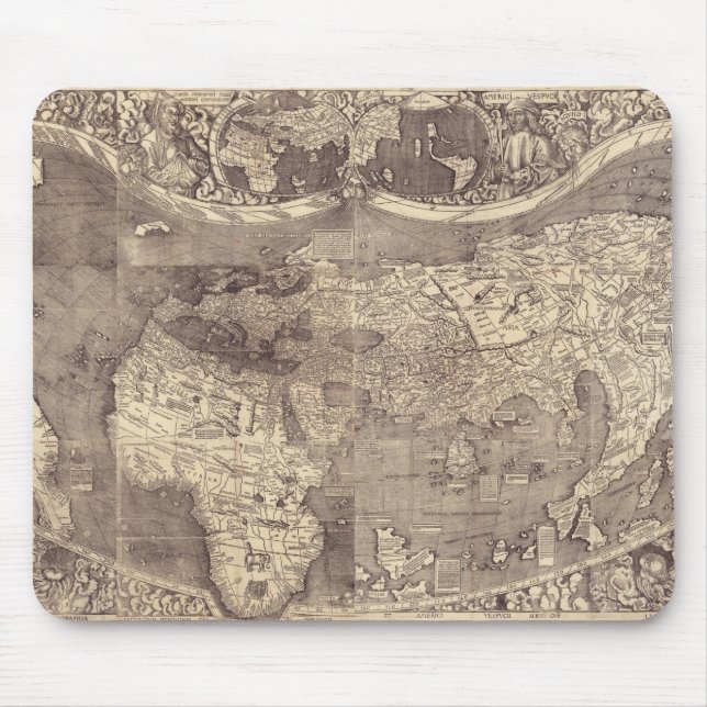 1507 Martin Waldseemuller World Map Mouse Mat (Front)
