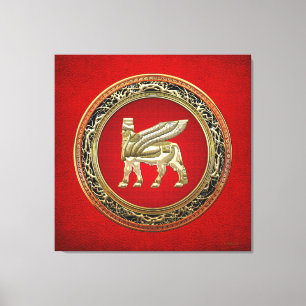 [150] Babylonian Winged Bull Lamassu [3D] Canvas Print