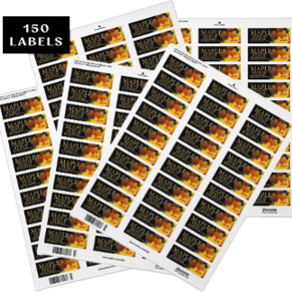 150 Colorful Maple Leaf Plastic Jug Syrup labels