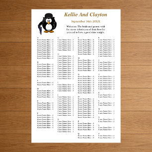 150 Funny Penguin Greeter Wedding Seating Chart