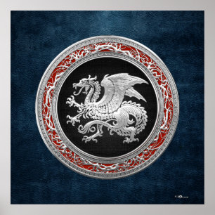 [150] Icelandic Dragon, Landvættir [Silver] Poster