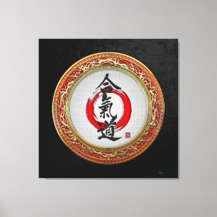 [150] Japanese calligraphy - Aikido Canvas Print