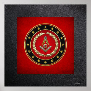 [150] Masonic Square and Compasses [3rd Degree] Poster