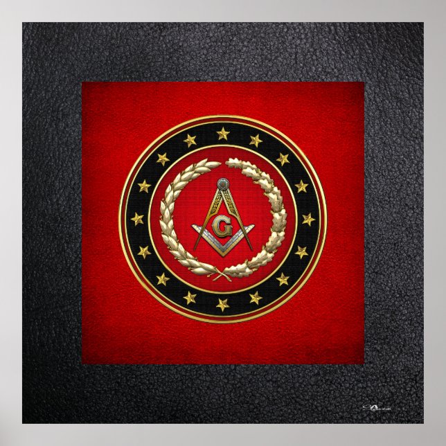 [150] Masonic Square and Compasses [3rd Degree] Poster (Front)