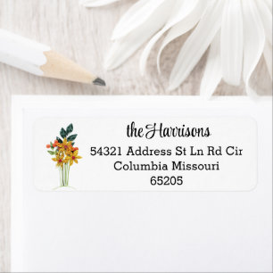 150 Paper Quilled Bouquet Return Address Label
