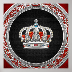 [150] Prince-Princess King-Queen Crown [Silver] Poster