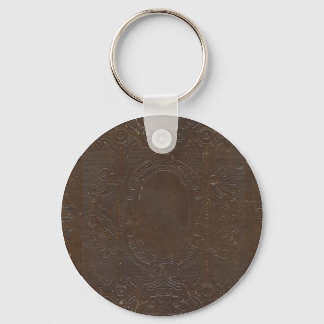 150 Year Old Grungy Book Cover Key Ring (Front)