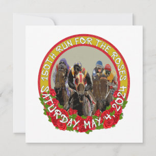 150th Run for the Roses horse racing design Card
