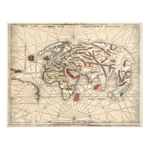 1513 World map by Martin Waldseemuller Photo Print