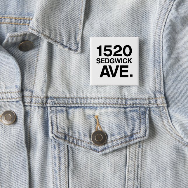1520 SEDGWICK AVE. 15 CM SQUARE BADGE (In Situ)