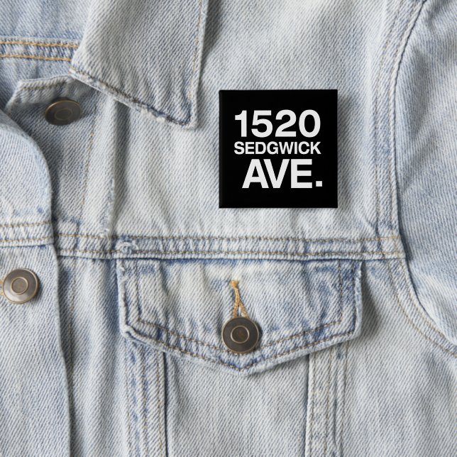 1520 SEDGWICK AVE. 15 CM SQUARE BADGE (In Situ)