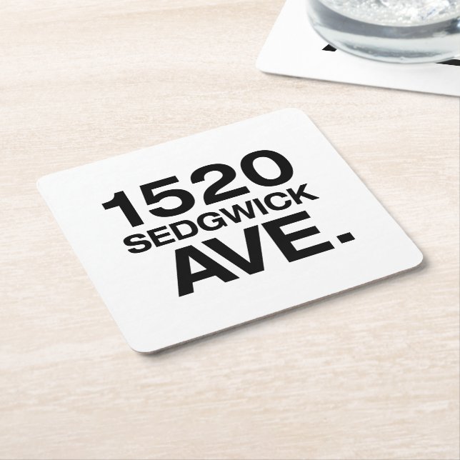 1520 SEDGWICK AVE. SQUARE PAPER COASTER (Angled)