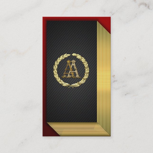 [154] AA Monogram [Gold] Business Card (Front)