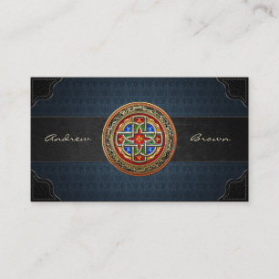 [154] Celtic Cross [Gold+Enamel] Business Card