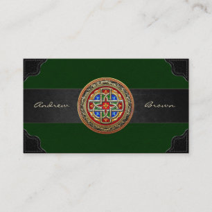 [154] Celtic Cross [Gold+Enamel] Business Card