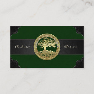 [154] Celtic Tree of Life [Gold] Business Card