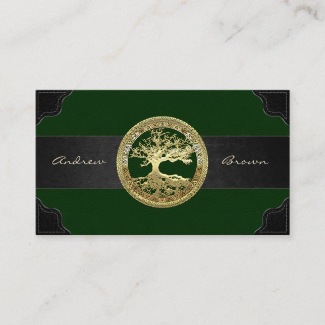 [154] Celtic Tree of Life [Gold] Business Card (Front)