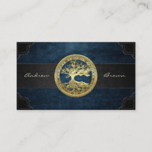 [154] Celtic Tree of Life [Gold] Business Card