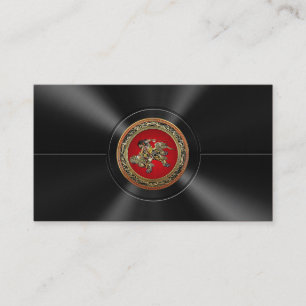[154] Hokusai - Shoki Riding Shishi Lion Business Card