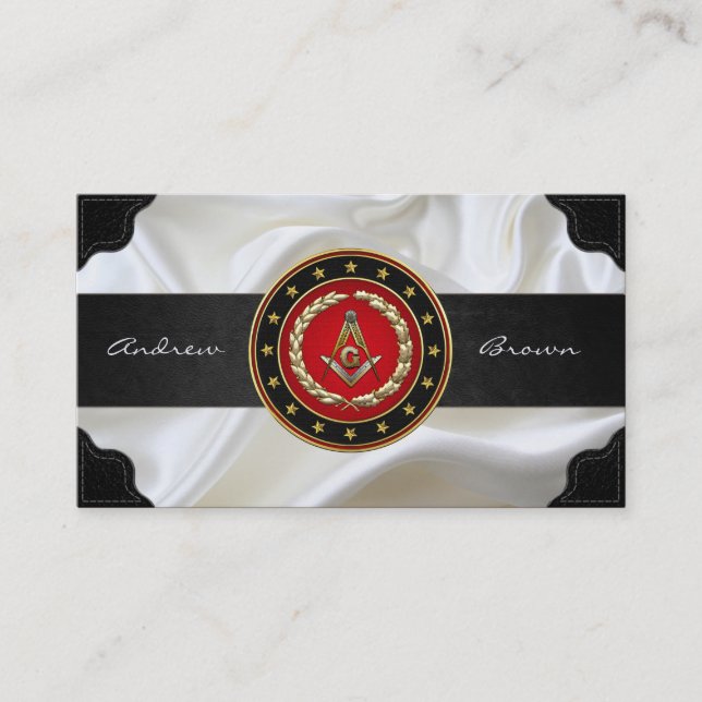 [154] Masonic Square and Compasses [3rd Degree] Business Card (Front)